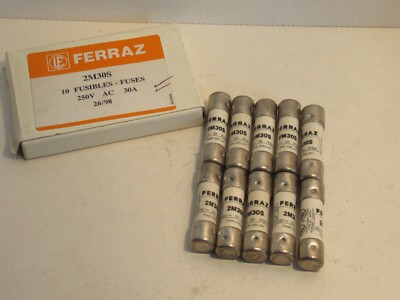 NEW (BOX OF 10) FERRAZ 2M30S 250V 30A FUSE  
