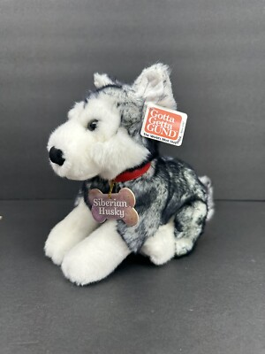 #ad #ad Gund SIBERIAN HUSKY JR Dog Plush Red Collar 12quot; #13106 Puppy NWT NEW $14.80