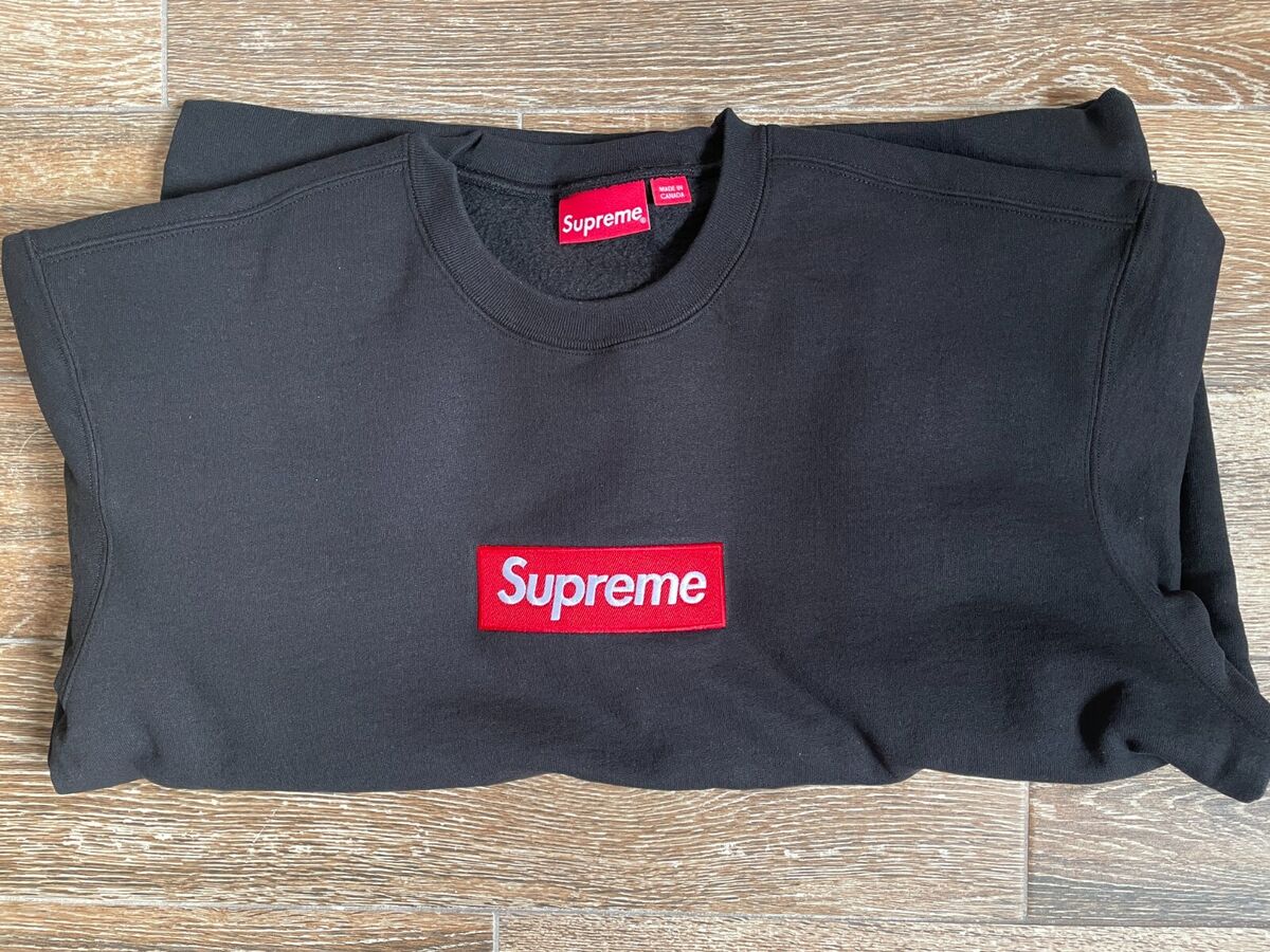 Supreme Box Logo Crewneck Sweatshirt Black Large L NEW BOGO FW2022