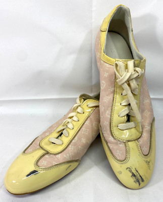 Louis Vuitton Sprinter Monogram Mini Pink White Leather Ladies Sneakers - US 9.5
