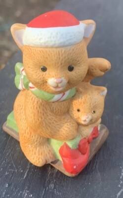 Vintage Home Interior HOMCO Porcelain Figurine Christmas Bears On Sled #5180