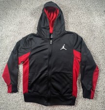 NIKE Jordan Training Black Red ull Zip Hoodie Jacket Youth Large