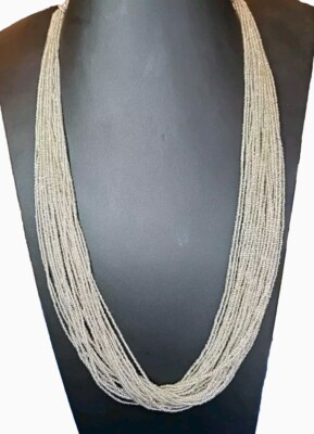 FOSSIL 25 STRAND  Necklace!  SILVER TONE Bohemian NEW w/Tags  106J