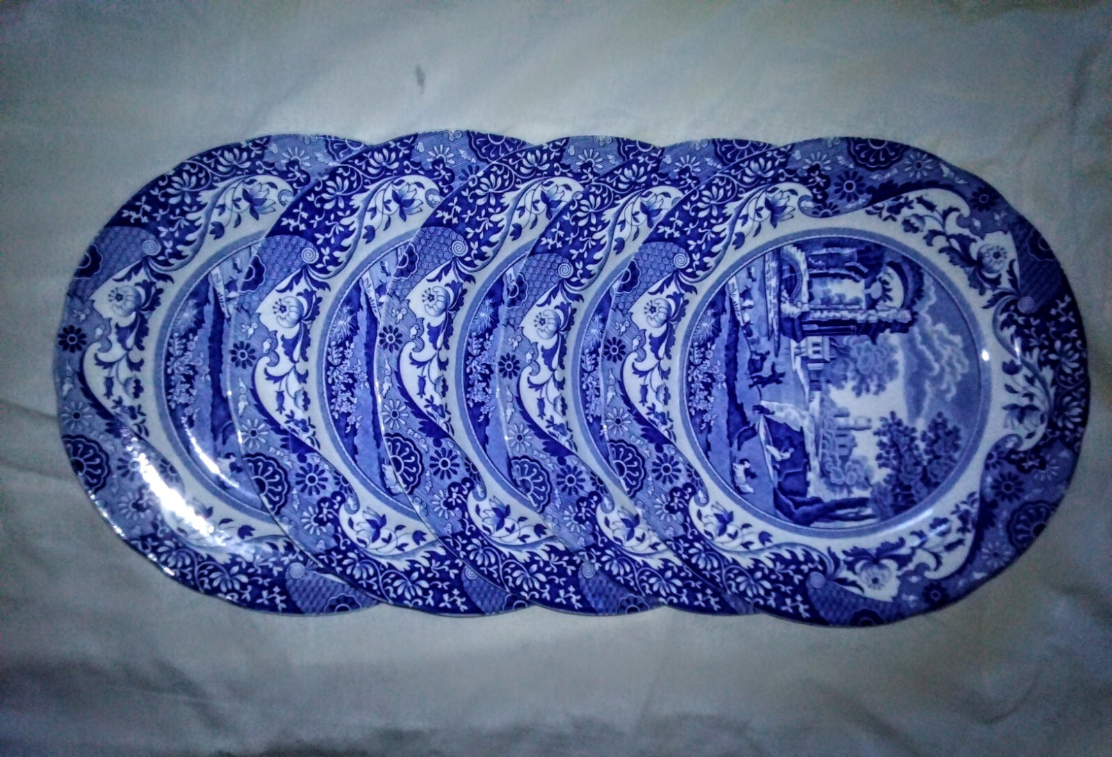Spode Blue Italian Dinner Plates, 10.5&rdquo; Dishwasher/Microwave Safe, Set Of 5