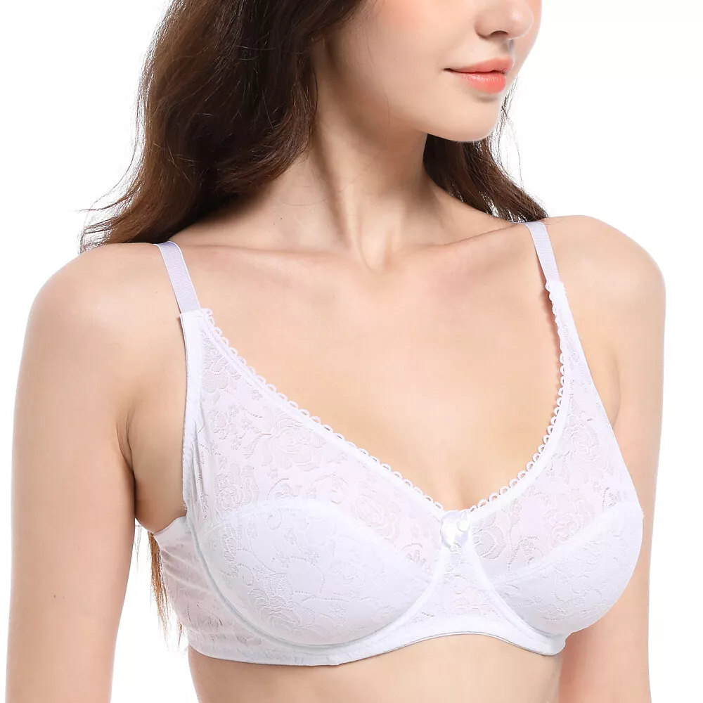 Unpadded Bras 32-46ABCDDE Womens Brassiere Sexy Lingerie Lace Bra