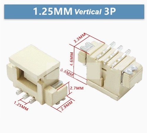 MX1.25MM Horizontal/Vertical SMD Sockets With/Without Cover 2P/3P/4P/5P/6P-16P - Picture 18 of 44