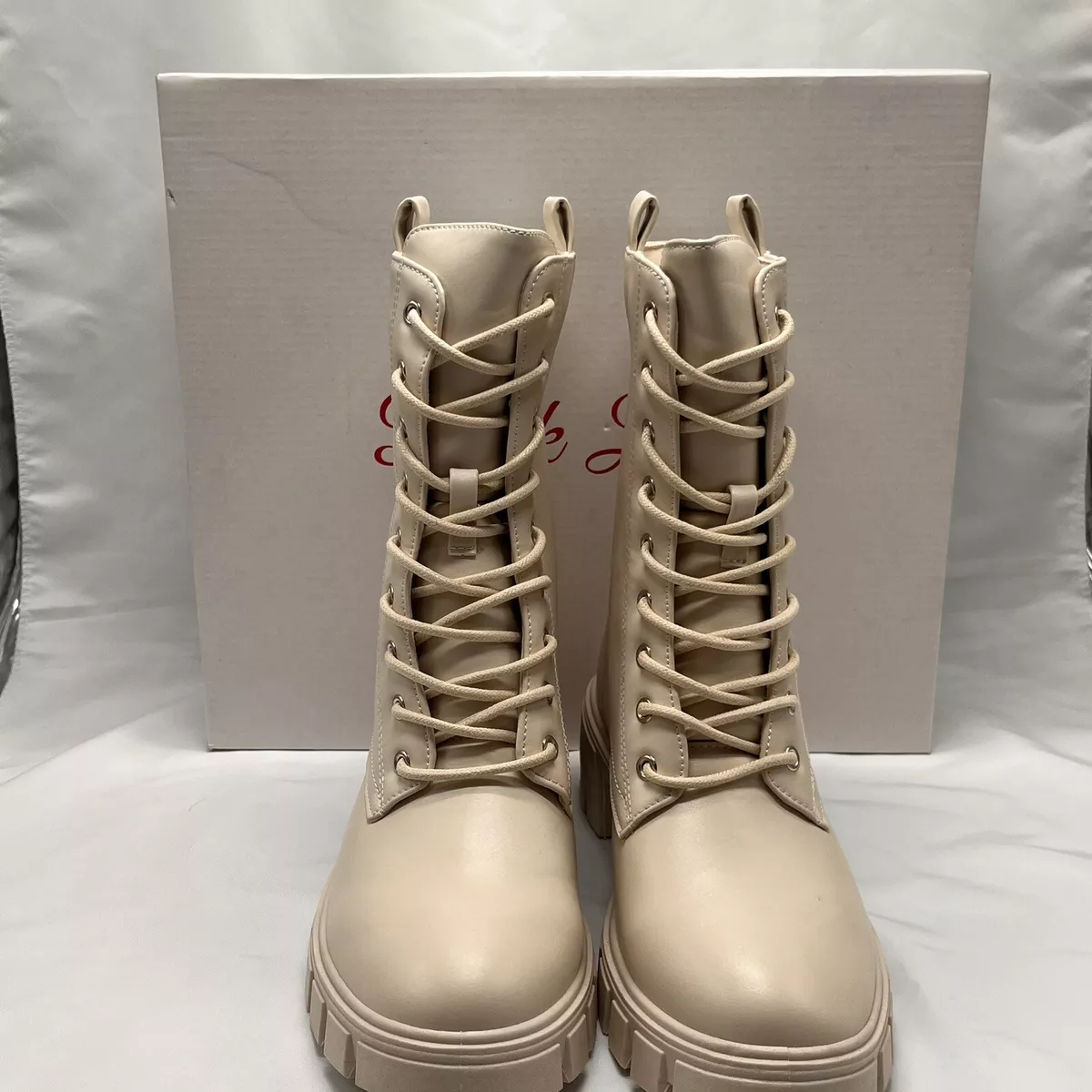 Taupe combat cheap boots
