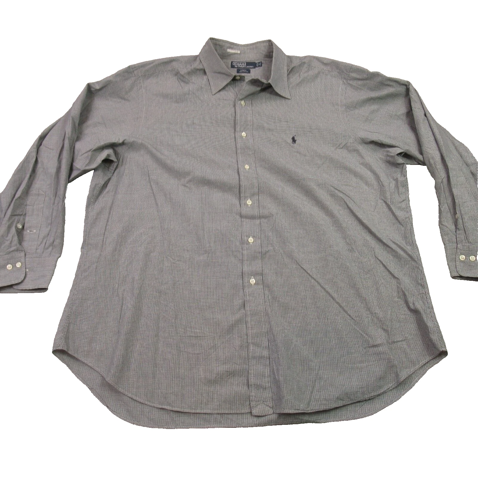 Polo Ralph Lauren Shirt Mens 18 Long Sleeve Lightweight Button Gray Lowell