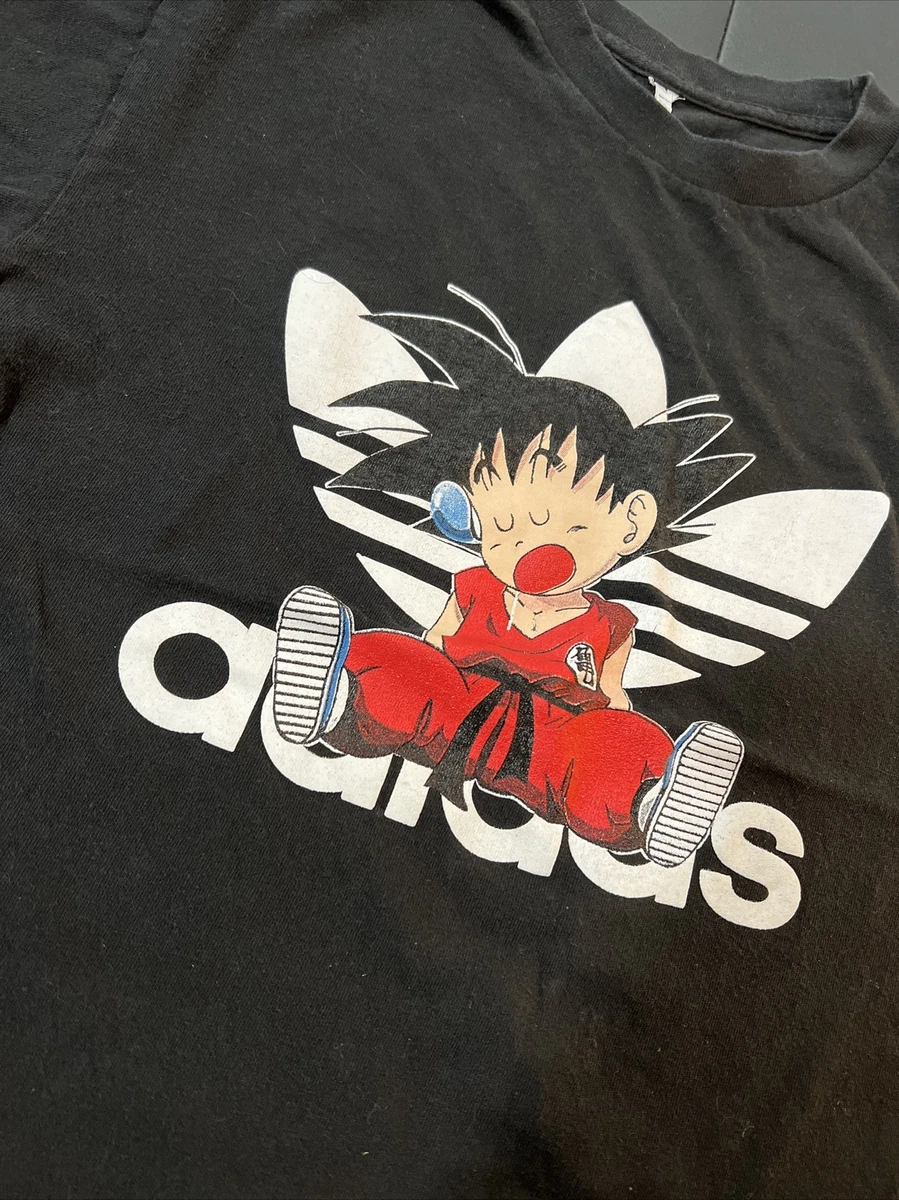 Sociología terciopelo todos los días Adidas Dragon Ball Sleeping Goku Anime Mens Rare Medium Tshirt Runs Small |  eBay