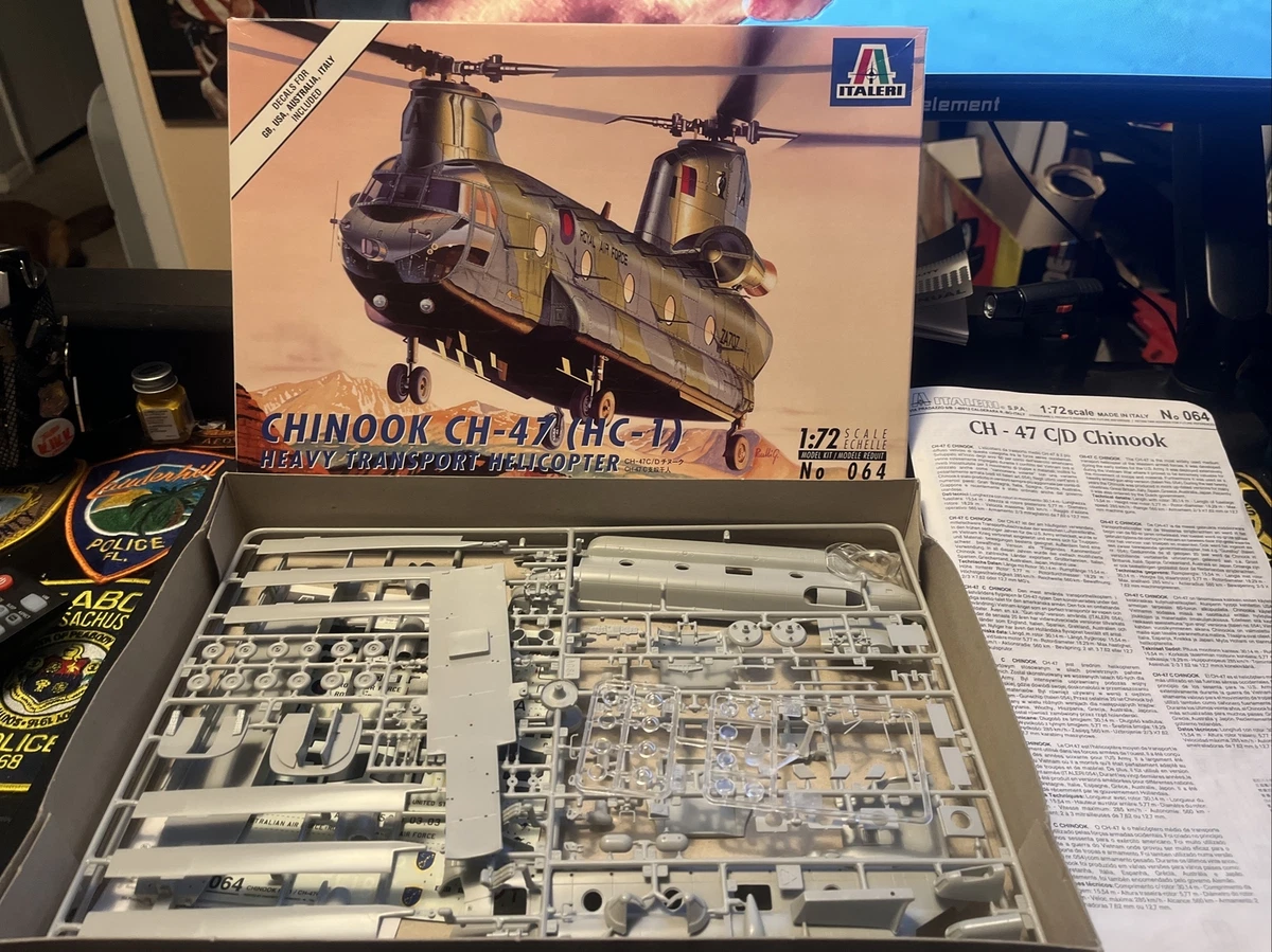 ITALERI CHINOOK CH 47 HC 1 HEAVY TRANSPORT HELICOPTER 1 72 MODEL