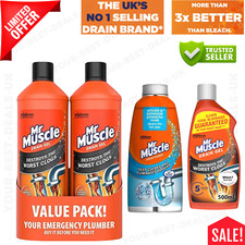 Mr Muscle Drain Unblocker Sink Drain Pipes Cleaner Heavy Duty Drain Gel Unblock