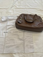 Marc By Marc Jacobs Praline Leather Double Handle Zipper Satchel Shoulder Bag