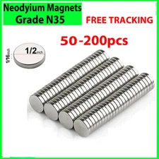 Neodymium Magnets N35 Disc Round Super Strong Rare Earth 12mm X 2mm Refrigerator