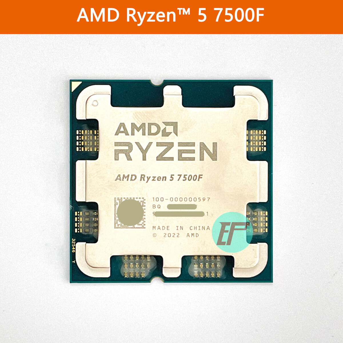 AMD Ryzen 5 7500F 3.7GHz Base Clock 6-Core 12-Thread Desktop Processor CPU,  AM5 Socket, No Integrated Graphics, for High End Computer Enthusiastic