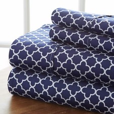 Kaycie Gray Fashion Home 4 Piece Printed Bed Sheet Set - Extra Deep Pocket