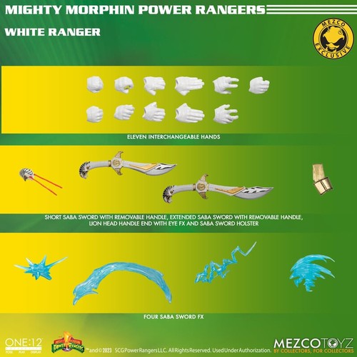 Mezco Toyz Power Rangers Exclusivo Blanco Ranger Mezco 1/12 MDX MMPR NUEVO Sellado - Imagen 4 de 20