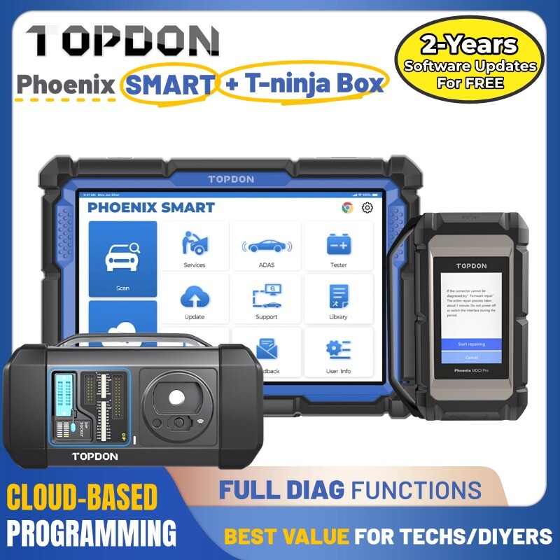 TOPDON Phoenix SMART T-ninja Box Max Scanner with ECU Online Coding for Advanced Diagnostics-image