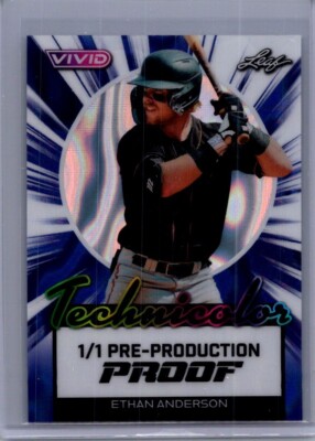 Ethan Anderson 2024 Leaf Vivid Baseball 1/1 Pre Production Proof