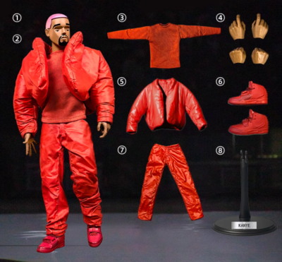 Kanye West, 1/6 Articulated Action Figure, 12 Inch, Red Cotton