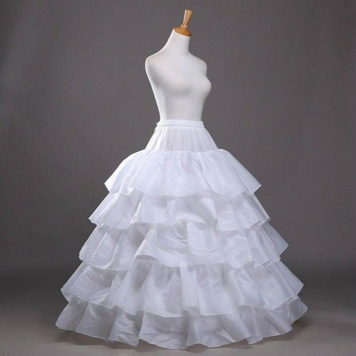 4 Hoop Crinoline Bridal Petticoat Wedding Underdress Gown Slip Prom Underskirt - Picture 2 of 9