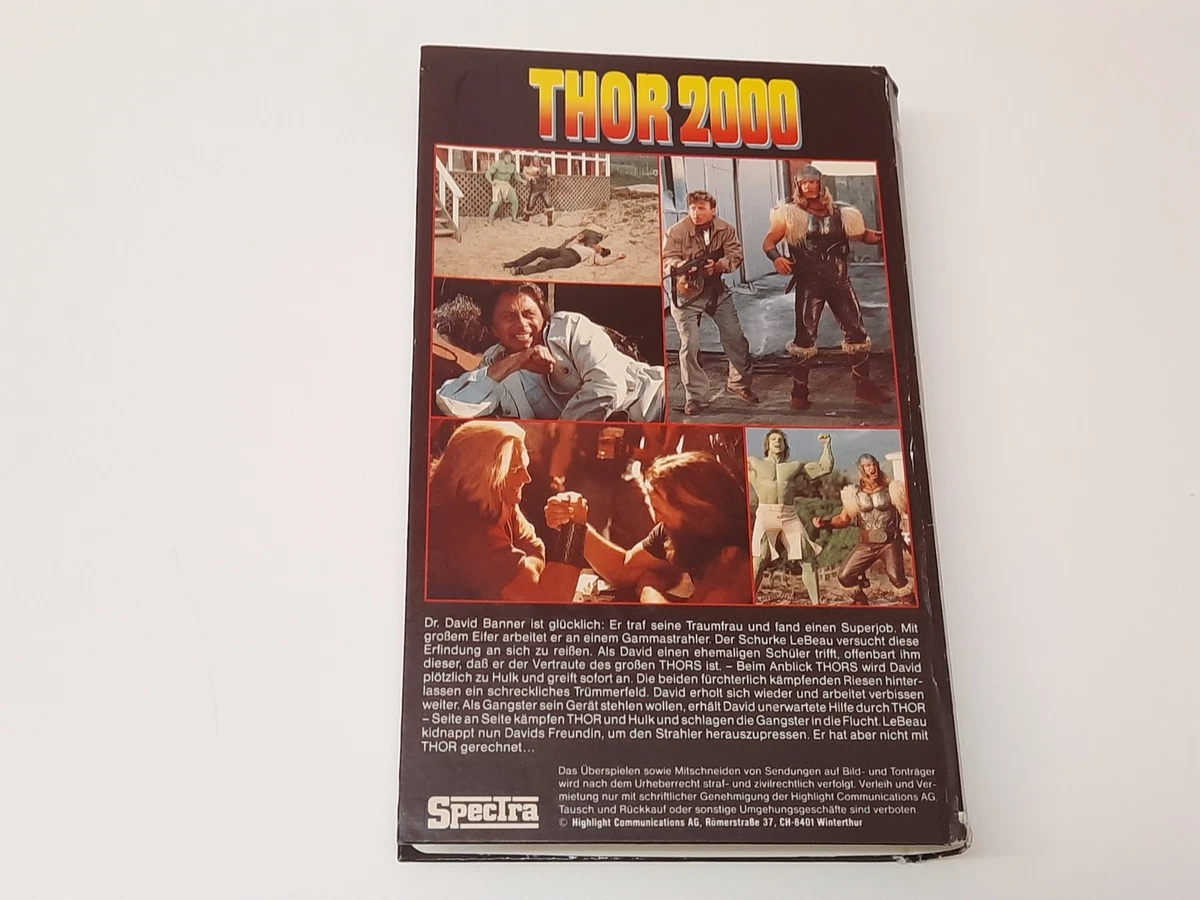 Thor 2000 Uncut VHS German PAL Video Hartbox Die Rückkehr des unheimlichen Hulk