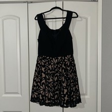 City Studio A-Line Dress Black/Multi Floral Size 13 Tulle Mesh