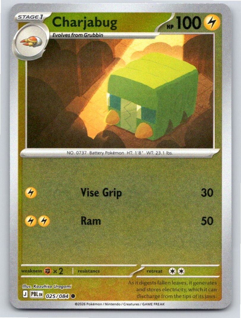 POKEMON CHARJABUG PITCH BLACK 025/084 REVERSE HOLO COMMON NM A19871 FREE S&H