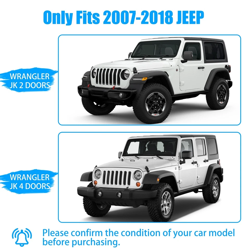 4PCS Metal Tubular Fender Flares For 2007-2018 Jeep Wrangler JK 2/4 Doors - Image 2 of 4