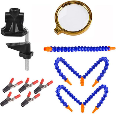 Löten helfende Hand Leiterplattenhalter mit verstellbarem Schraubstock Clip und Lupen für E