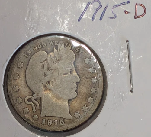 A Silver Barber Quarter from 1915!  D-Mint!