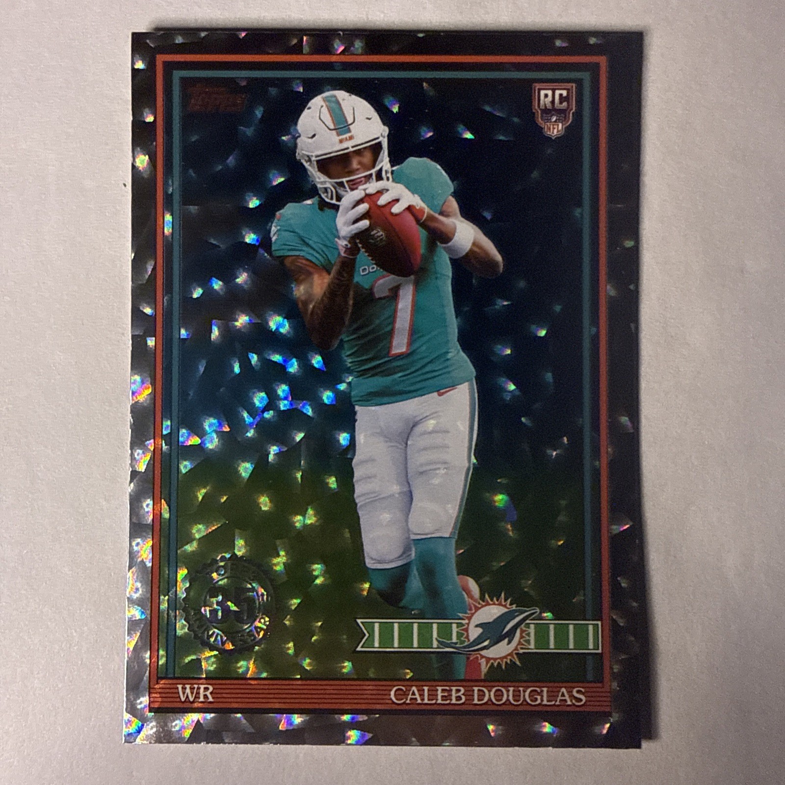 CALEB DOUGLAS RC 2026 Topps Flagship Football Crackle Foil 91 Throwback Rookie