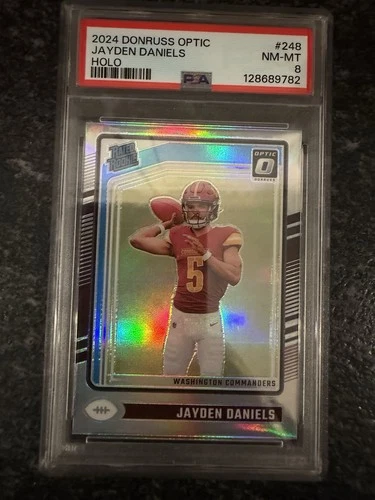 2024 Panini Donruss Optic Rated Rookie Holo Prizm Jayden Daniels #248 PSA 8