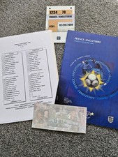 France V England  2.9.2000 Programme & Ticket Team Sheet + Press Pass