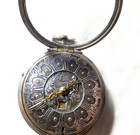 RARE DUTCH ANTIQUE MOCK PENDULUM CALENDAR  MID-LATE 1700'S REPOUSSE POCKET WATCH — photo 3