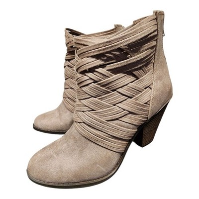 Fergalicious by Fergie Womens WHISPER Hue Suede Boot w Braid Detail sz 8-1/2 M