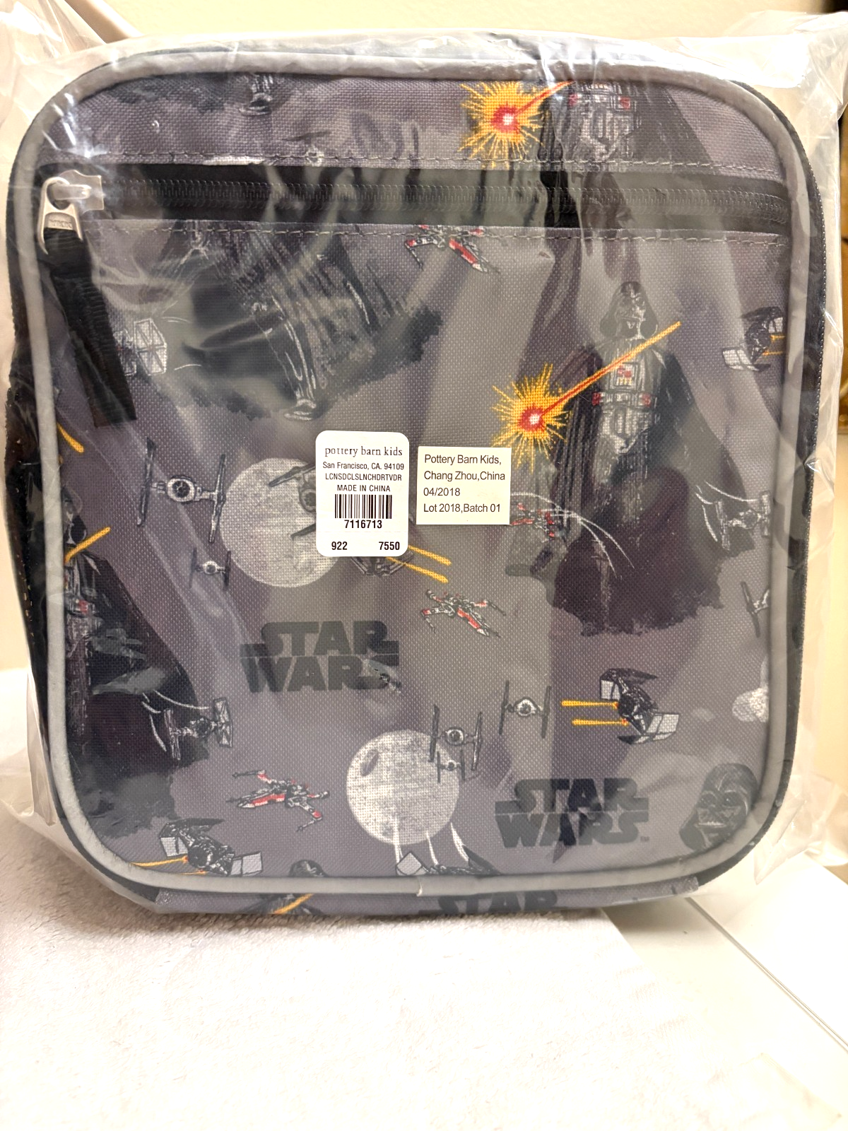 PONY Pottery Barn SCUOLA Star Wars LUNCH BOX BAG darth vader supereroe viaggio RAGAZZO.