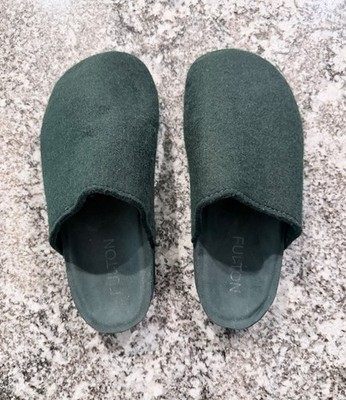 Fulton House Slippers Forest Green Woman Sz 9