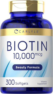 Biotin 10000Mcg 300 Softgels Max Strength Non-Gmo, Gluten Free Supplement
