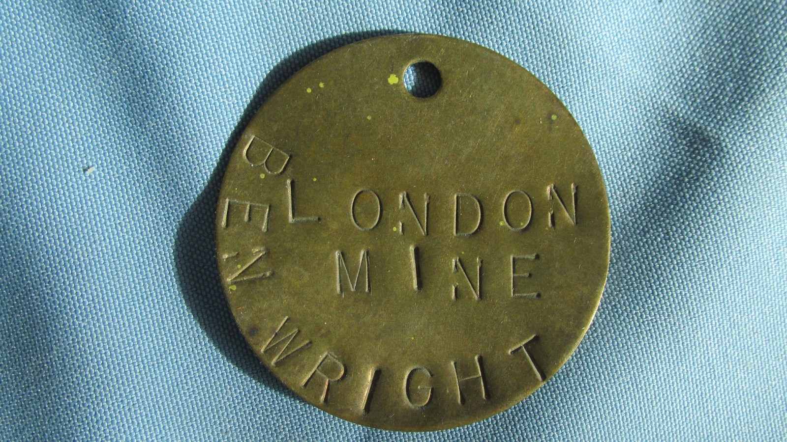 1930's Alma Colorado London Mine Ben Wright Brass Miners Check Tag-Mt. Bross