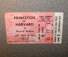 Harvard Crimson 11/8/1975 Football Ticket Stub vs Princeton Tigers