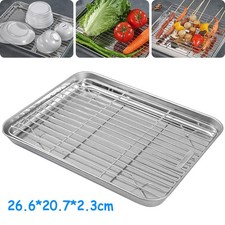 Stainless Steel Roasting Trays Baking Tray with BBQ Rack Oven Cooling Rack