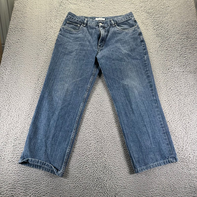 Guy Laroche Jeans Men's 38x28 Blue Denim Cotton Straight Baggy Faded Workwear