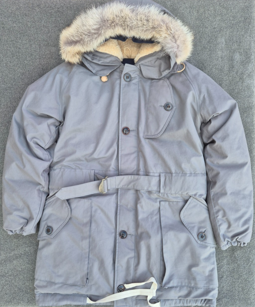 Nigel Cabourn Antractic Down Ventile Cotton Parka Coat Gunmetal