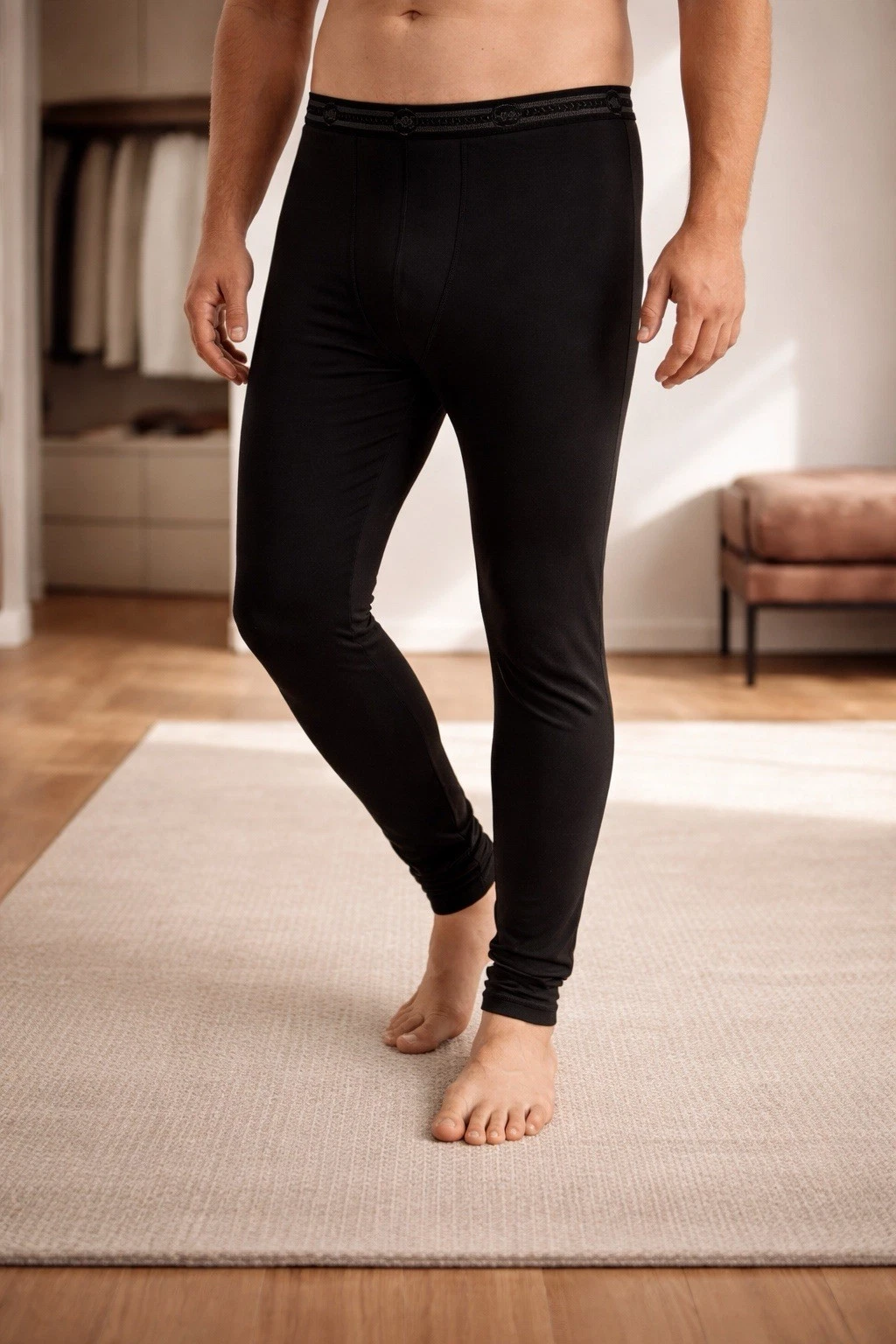 NWOT HB Men’s Big & Tall Black Base Layer Long Pants Long Johns Cold Weather - 2