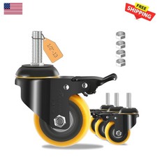 Smooth Rolling 4-Pack of 3-Inch Caster Wheels - Perfect for Carts Equipment