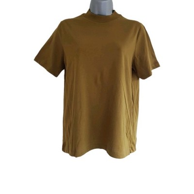 Ichi Women's T-Shirt Green Short Sleeve Crew Neck Cotton Tee. Size Small/UK 8-10