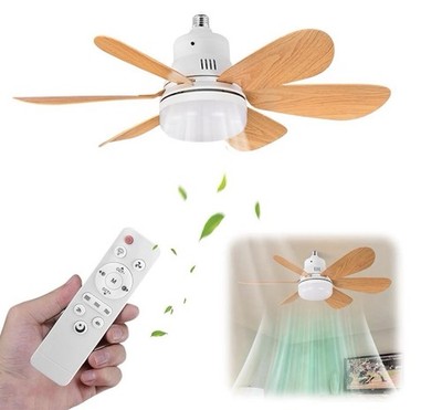 LED Ceiling Fan Light E27 Remote Control Dimmable Night Light Room Office