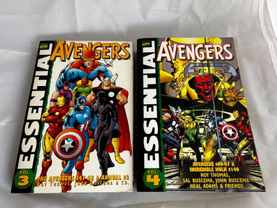 Lot of 2 Essential Avengers Volume 3 & 4 TPB Roy Thomas, John Buscema & co.