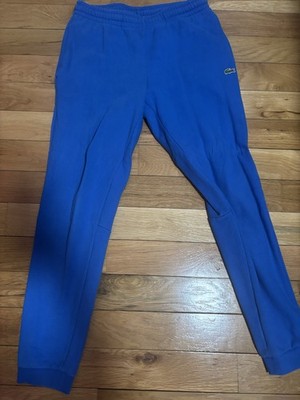 Lacoste Men's Tapered Fit Sweatpants Blue Elastic Waist Size S