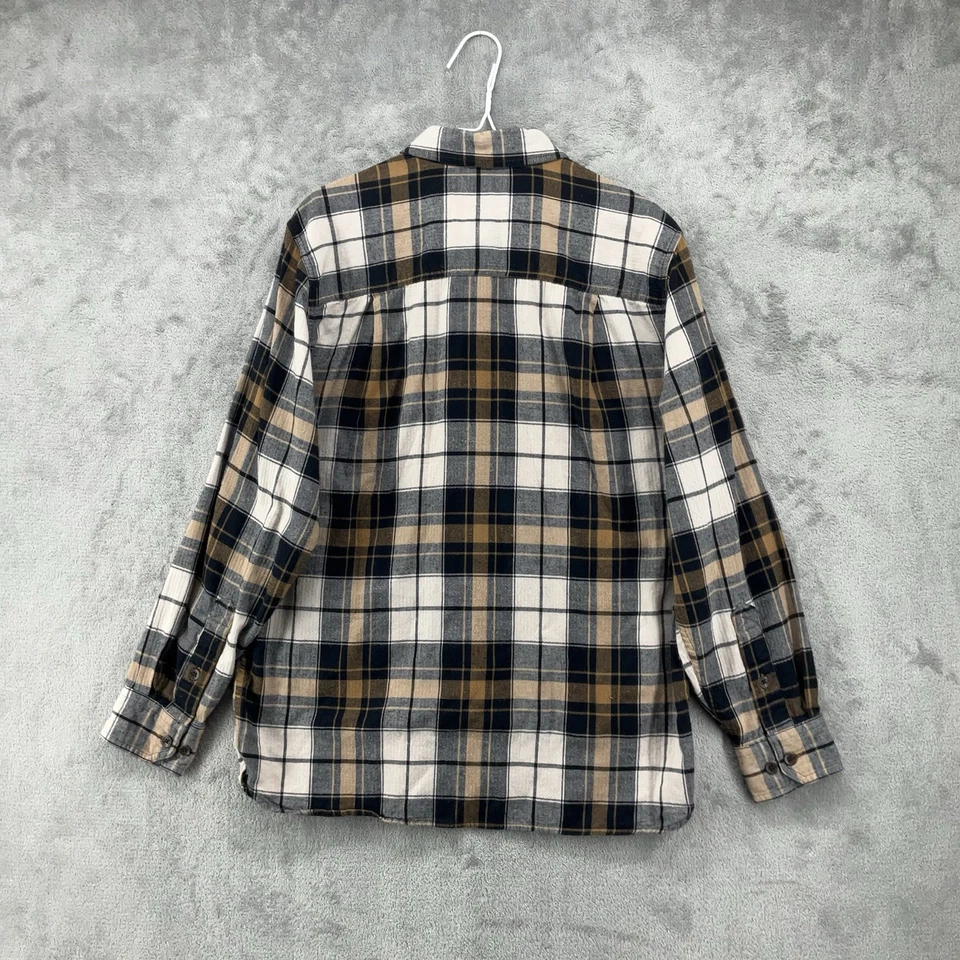 Camisa Woolrich Hombre Mediana Multicolor Franela a Cuadros Algodón Orgánico Bolsillos Campamento Foto 2 de 4